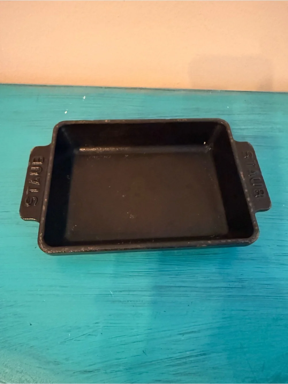 Staub Cast Iron Rectangular Baking Dish No. 15 Black Made in France Gratin Pan